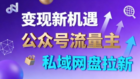 公眾號(hào)流量主+私域網(wǎng)盤拉新,多方式變現(xiàn),簡(jiǎn)單易上手,當(dāng)天就有收益