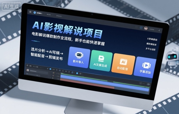 AI影視解說項(xiàng)目，電影解說爆款制作全流程，新手也能快速掌握