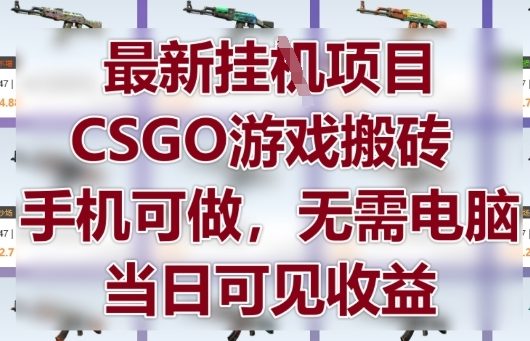 最新掛G項(xiàng)目，CSGO游戲搬磚，手機(jī)可做，無(wú)需電腦，當(dāng)日見(jiàn)收益【揭秘】