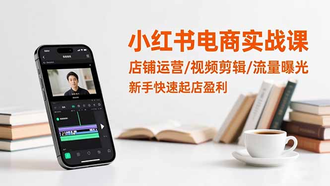 小紅書電商實戰課：店鋪運營/視頻剪輯/流量曝光，新手快速起店盈利