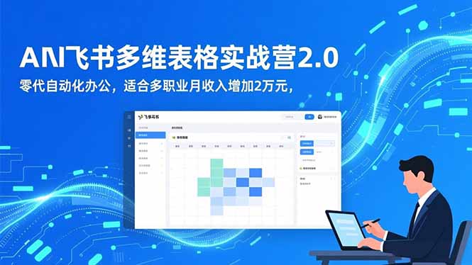AI+飛書多維表格實戰營2.0:零代碼自動化辦公,適合多職業月收入增加2萬元