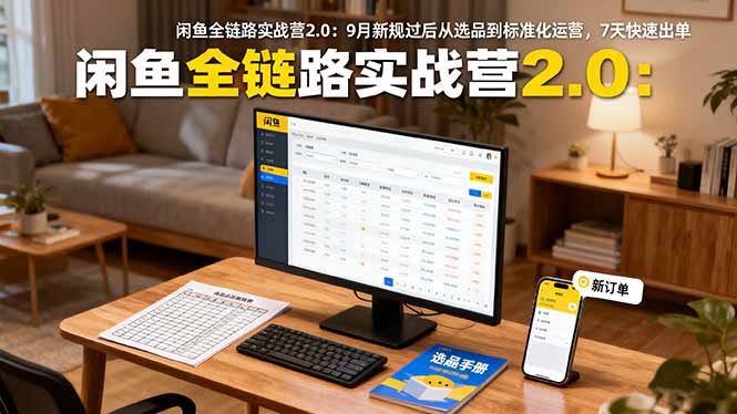 閑魚全鏈路實戰營2.0：9月新規過后從選品到標準化運營，7天快速出單