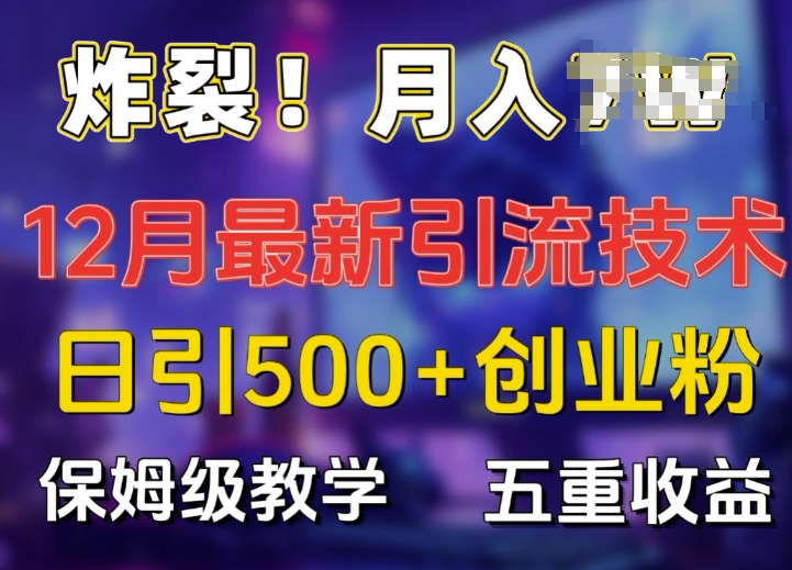 炸裂!揭秘12月最新日引流500+精準(zhǔn)創(chuàng)業(yè)粉,多重收益保姆級教學(xué)