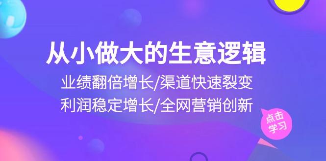 從小做大生意邏輯：業績翻倍增長/渠道快速裂變/利潤穩定增長/全網營銷創新
