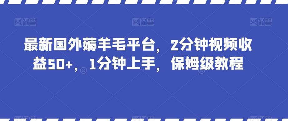 最新國外薅羊毛平臺，2分鐘視頻收益50+，1分鐘上手，保姆級教程【揭秘】