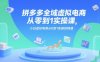 拼多多全域虛擬電商從零到1實(shí)操課，小白虛擬電商從0到1實(shí)操到精通