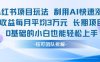 適合小白操作的小紅書新項(xiàng)目，利用AI快速漲粉，收益每月平均1W+