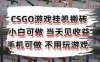 CSGO游戲掛G搬磚，小白純手機即可操作，不用電腦打游戲，日入3張+，副業網創項目【揭秘】