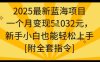 2025最新藍海項目一個月變現1w+新手小白也能輕松上手【附全套指令】