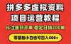 拼多多開店運營課程： 藍海變現玩法，輕松實現睡后收入 零基礎小白也可…