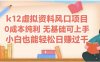 k12虛擬資料風口項目，小白也能輕松日賺四位數