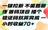 一鍵拉新 不需要回傳 首碼項目 接個驗證碼就算完成 一小時收益70+【揭秘】
