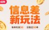 小紅書信息差新玩法每單利潤30，每天穩(wěn)定50單左右，兩個賬號即可