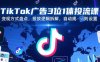 TikTok廣告3位1體投流課，變現方式盤點，投放邏輯拆解，自動規則設置