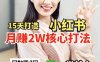 小紅書月賺2W個核心打法，15天打造出快速賺錢的小紅書賬號