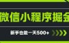 微信小程序自擼廣告項目，0投資暴力玩法，新手小白一天輕松500+