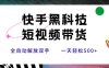 快手黑科技短視頻帶貨，條條原創無腦搬運，新手小白輕松一天500+