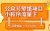 公眾號壁紙項目，小程序流量主雙收益，月入3000+