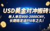 USD美金對沖搬磚!單人單日800-2000CNY，長期穩定運行8年之久!