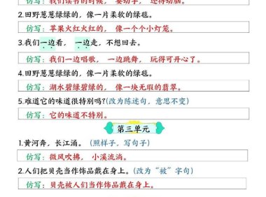 二下語(yǔ)文【必考仿寫(xiě)句子】讀背版