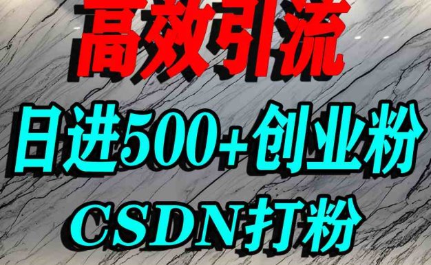 怎么打創業粉？CSDN又一個你不知道的打粉引流神秘平臺，單人日引500+精準流量