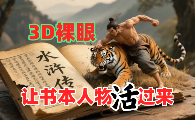 書本人物裸眼3D視頻，一條視頻收益過千，保姆級教程