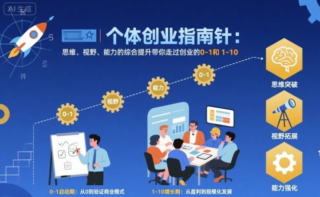 個體創業指南針，思維、視野、能力的綜合提升帶你走過創業的0-1和1-10【音頻】