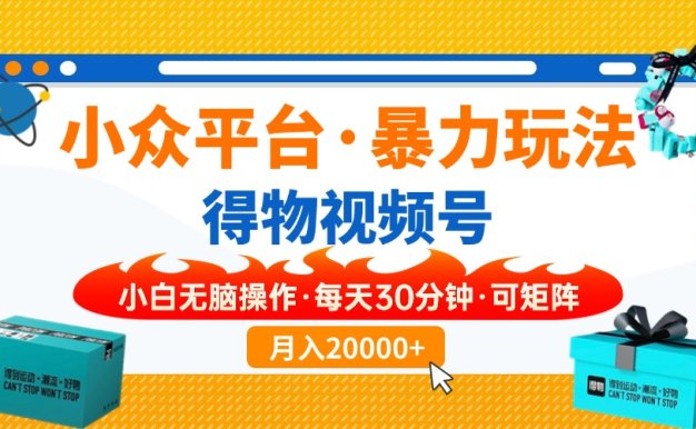 小眾平臺暴力玩法,一鍵搬運爆款視頻,可矩陣小白無腦操作,每天30分鐘…